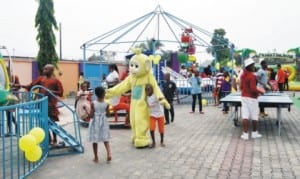 Children playing at a Recreation Centre in Port Harcourt on Monday as part of the Christmas festivities