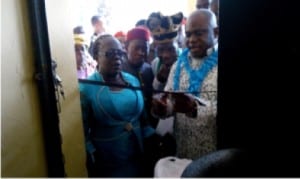 OPM General Overseer, Apostle Chibuzor Chinyere (right), commissioning the second phase of the renovation of 12-classroom block computer centre with internet facilities and corpers house in Ukwuorie Comprehensive Secondary School, Ohanku, recently.