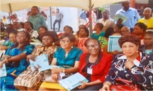 Cross section of civil servants, at the 2016 thanksgiving and dedication service organised by the Rivers State Civil Service in Port Harcourt, yesterday Photo:Chris Monyanaga