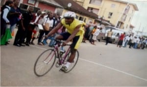 A cyclist in action during a recent competition in Port Harcourt