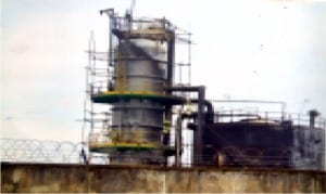 The  production facility belonging to Nigeria Agip Oil Company (NAOC) in Ebocha community, Ogba/Egbema/Ndoni Local Government Area of Rivers State whcih exploded recently