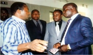 L-R: Rivers State Commissioner for Information and Communications, Dr. Austin Tam-George, Chaplain General, David Willie Ido, Comrade Christian B. Lekia and Chairman Civil Society Platform, Rivers State chapter, Comrade Emma Nweke, during, a courtesy visit to the commissioner by the platform in Port Harcorut on Thursday. Photo: Egberi A. Sampson