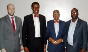 L-R: Chief Executive Officer and Vice President, AtC Nigeria, Gordon Porter, Chairman, Association of Licensed Telecommunication Operators, Gbenga Adebayo, Minister of Information and Culture, Alhaji Lai Muhammed and Director, Legal and Regulatory Affiars/Company Secretary, Airtel, Mr Shola Adeyemi, during the meeting of the Minister with Mobile Telecommunication Operators in Lagos on Monday.