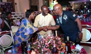 Rivers State Deputy Governor, Dr. Ipalibo Harry Banigo, in a handshake with President and CEO of Baywood Continental Limited, Chris Baywood Ibe (right), during a public function in Port Harcourt, recently.With them is the former Minister for Sport, Dr. Tammy Danagogo.