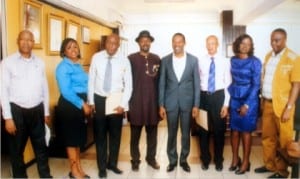 Rivers State Commissioner for Information and Communications,  Dr. Austin Tam-George (4th right), with members of Public Complaints Commission, during their courtesy visit to the commissioner in Port Harcourt, yesterday. With them is Director, Public Enlightenment, Ministry of Information and Communications, Pastor Paulinus Nsirim (right).     				     Photo: Egberi A. Sampson