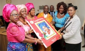 Rivers State Deputy Governor, Dr. (Mrs) Ipalibo Harry Banigo (right), receiving a congratulatory card from the South South Chiefs, Elders and Opinion Leaders of Network Association, Rivers State chapter, led by the State Chairman/National Director, High Chief (Dr) Omubo Atuboinoma Harry,  when the latter paid her a courtesy visit in Government, House Port Harcourt, recently.