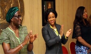 L-R: Rivers State Commissioner for Women Affairs, Mrs Ukel Oyagiri, Wife of Rivers State Governor, Justice Suzzette Nyesom-Wike and wife of Rivers State Deputy Speaker, Mrs Tracy Uwom, at the Rivers Women Stakeholders Meeting in Government House, Port Harcourt on Friday.