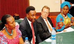 L-R: Former Chairman, apc, Enugu State, Mrs Joy Ebe, Chairman, apc, Enugu State, Dr Ben Nwoye, u.s. Consul General in Nigeria, Mr John Bray and apc Women Leader, Enugu-West, Mrs Emmanuela Nkechi, during the visit of the Consul General to the party secretariat in Enugu, yesterday.