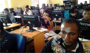  JAMB candidates during last Thursday's Computer Based Test at the Ignatius Ajuru University of Education, Rivers State.             Photo: Sogbeba Dokubo