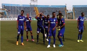 Rivers United warming up before a match