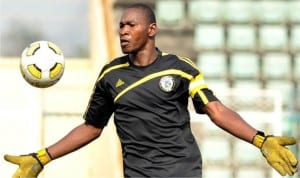 Rivers United goal keeper, Sunday Rotimi in action