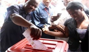 Rivers State Governor Chief Nyesom Wike casting his vote at unit 7 Ward 9 at Obio/Akpo LGA, during the National and State Assemblies Rerun elections in Rivers State on Saturday