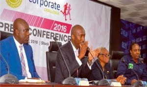 L-R: Head, Corporate Communications, Nigerian Stock Exchange (nse) Mr Olumide Orojomi, Head, Corporate Services Division Mr Bola Adeeko, convener, committee encouraging corporate philanthropy (Cecp-Nigeria), Mrs Adetutu Adeleke and Executive Secretary, Cecp-Nigeria, Dr Abia Nzelu, at the corporate challenge 2016 news conference in Lagos last Tuesday.