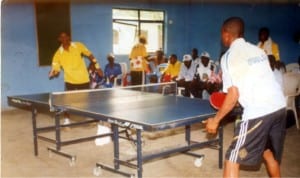 Table Tennis players in action