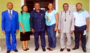 L-R: chairperson African Centre for Environmental Protection (ACEP), Engr Sylvanus N. Opurum, Kaine Chinwah, Love Okorodudu, Director, Planning Research & Statistics, Ministry of Local Government Affairs, Mr Samuel Nwokugha, during ACEP’s one day awareness programme on Water Resources Management and Tree Planting for environmental protection, in Port Harcourt.Photo: Egberi A. Sampson