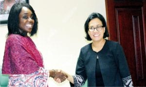 Minister of Finance, Mrs Kemi Adeosun (left), welcoming the Managing Director of the World Bank, Sri-Mulyani Indrawati to the Ministry of Finance in Abuja recently.