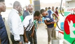 Officials of Department of Petroleum Resources (DPR) in Bayelsa conducting checks during a monitoring and check of sharp practices by fuel dealers in Bayelsa State recently.