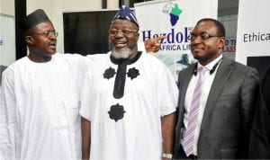 L-R: President, Computer Professionals Registration Council, Prof Vincent Asor, Minister of Communications, Adebayo Shittu and Representative of the Vice President, Mr Akingbolahan Adeniran, at the 2016 Cyber Security Threats and Countermeasures in Abuja, recently