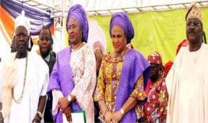 From Left: The Olubadan of Ibadanland, Oba Saliu Adetunji, Wife of the President, Mrs Aisha Buhari,Wife of the Governor of Oyo State, Mrs Florence Ajimobi, and Governor Abiola Ajimobi, at a Free Health Screening Programme for women organised by the Future Assured Initiative (Mrs Buhari's Pet Project), in Ibadan last Thursday