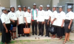 Chairman, National Union of Civil Service Secretarial and Stenographic Workers (NUCSSAS), Rivers State, Comrade (Barr.) GoodHead J. Iwari (7th left) with Secretary, (NUCSSAS), Rivers State, Comrade Oliver Onuoha (6th left), Chairman (NUCSSAS) The Tide Chapel, Comrade Fred-Horsfall, Adaye (8th left) and other executive & members during the May Day celebration in Port Harcourt last Sunday.