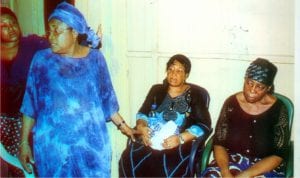 Mrs. Daba .G. Amachree, wife of late Elder Gabriel Amachree with some family members, during a condolence visit of the Rivers State Government to victims of the Rerun National and State House of Assembly elections in ASALGA.      			           Photo: Egberi .A. Sampson