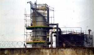 The production tank belonging to Nigeria Agip Oil Company (NAOC) in Ebocha Community, Ogba/Egbema/Ndoni Local Government Area of Rivers State.