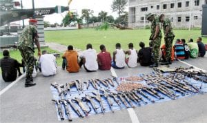 Suspected cult members paraded by the Second Brigade of Nigerian Army in Port Harcourt on Tuesday