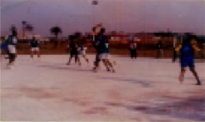 Handball players in a competition