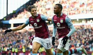 Jordan Ayew (right) of Aston Villa was among the first Africans to be relegated from the EPL in 2015/2016.