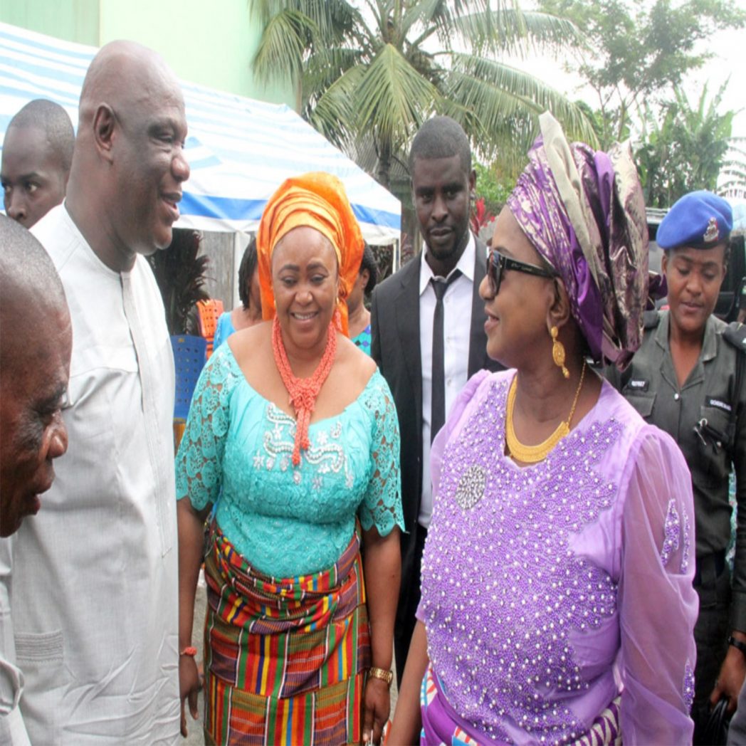 Rivers State Deputy Governor, Dr. (Mrs) Ipalibo Harry Banigo (right), with CTC Chairman, Degema LGA, Hon. (Mrs) Okorite Karie Adiele and CTC Chairman of Asari-Toru LGA, Hon. Waite Harry (left), during the 2017 Annual Adult Harvest Thanksgiving Service at St. Alban's Anglican Church, Obuama, yesterday.