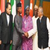 L-R: Pakistan Minister of Industry, Mr Ghulam Murtazza Khan Jatoi, Secretary-General, D8 Countries, Dr Seyed Ali Mohammed, Vice President Yemi Osinbajo, Minister of State for Ministry of Industry, Trade and Investment, Aisha Abubakar, Minister of State for Power, Suleiman Hassan and Bangladesh Minister of Industries, Amir Hossain, during the 6th D8 Ministerial meeting on Industrial Cooperation in Abuja, last Tuesday.